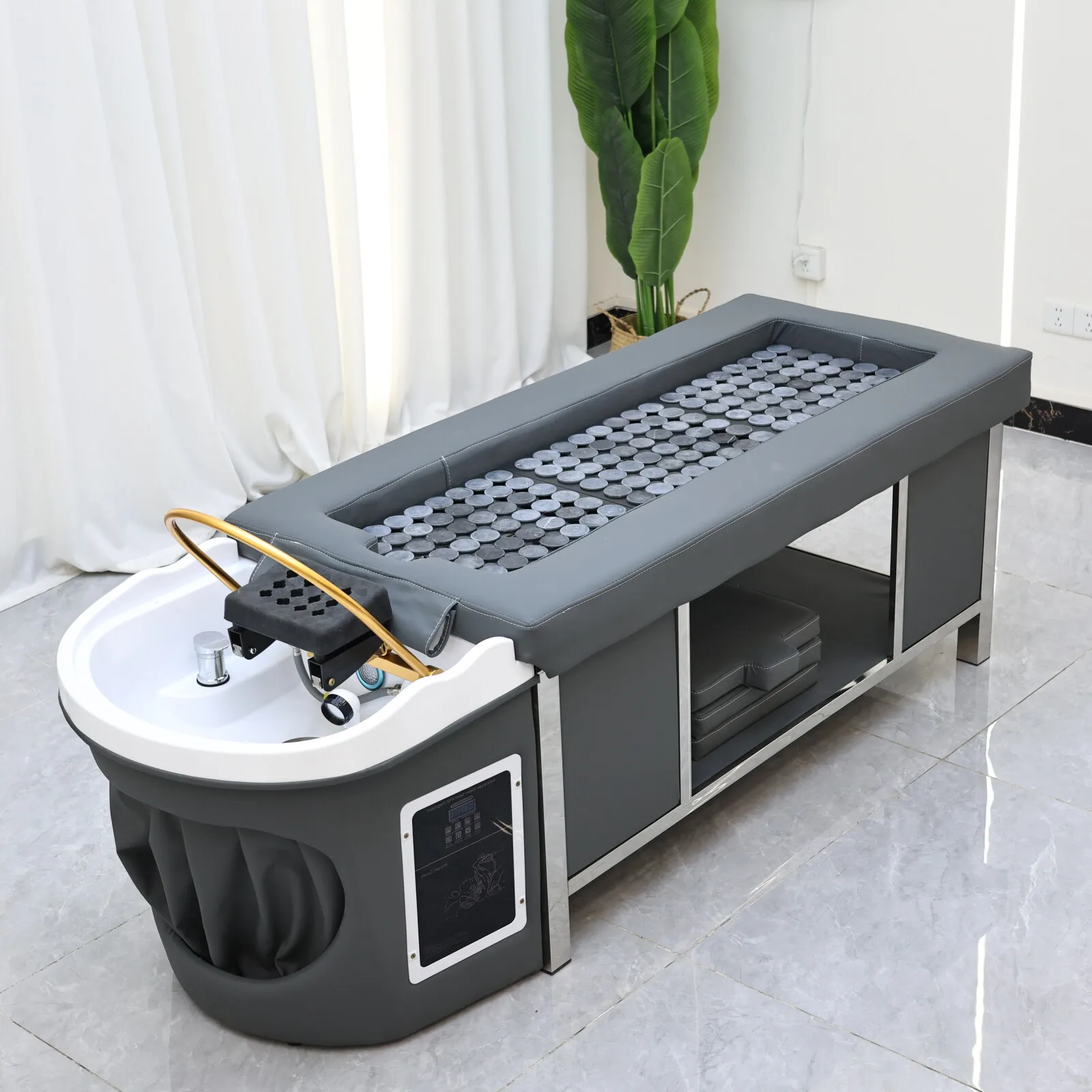 Fumigated Cheap Shampoo Chairs Sauna Table Head Spa Hair Wash Japeness Treatment Customized Bed Moxibustion Furniture