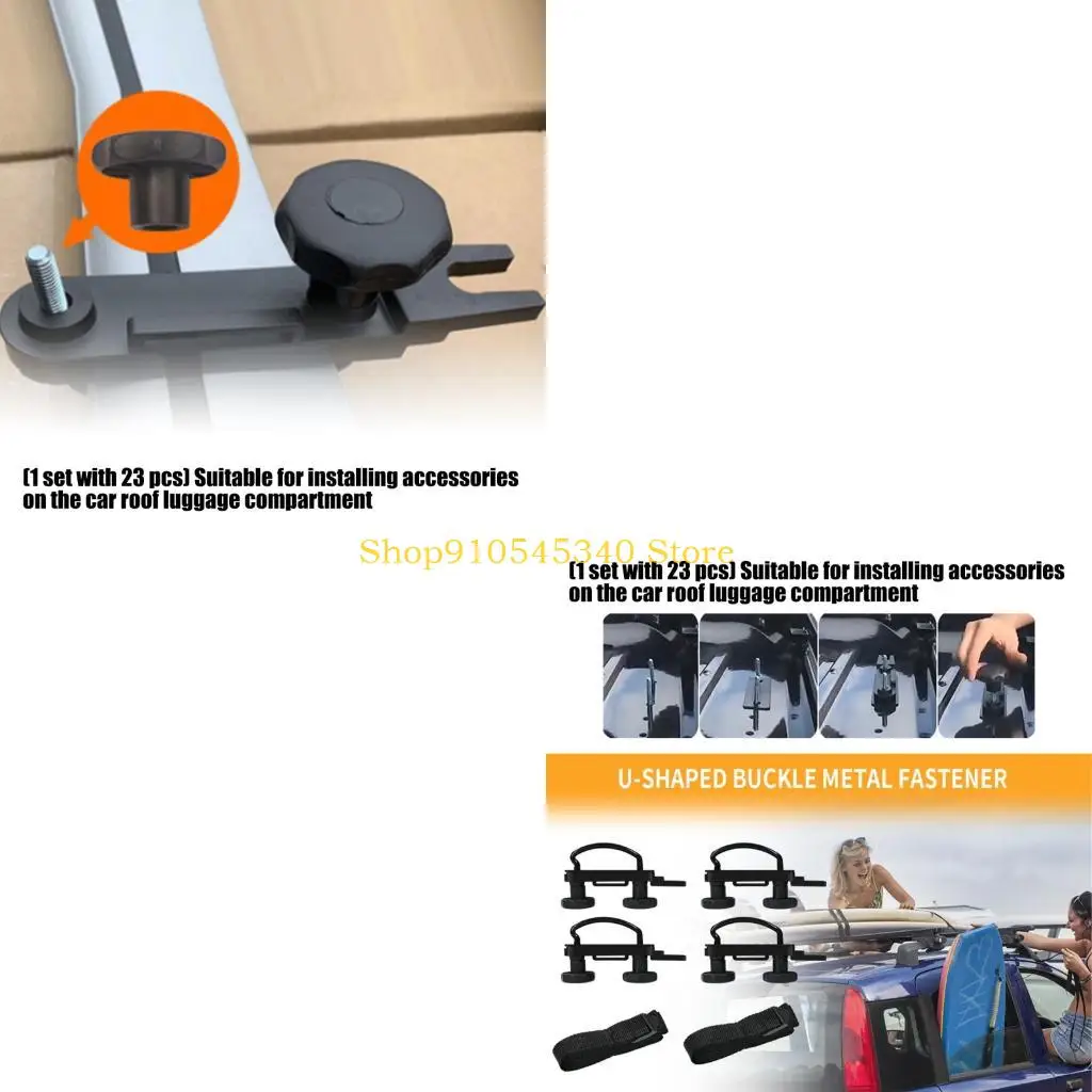 U2JA 23pcs Roof Rack Mounting Hardware Set with Rubber Gaskets and Backplates for Vehicle Protection & Anti Vibration Design
