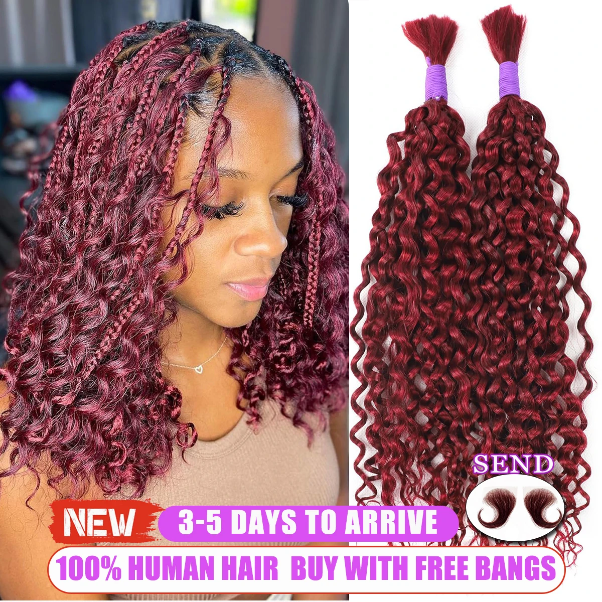 

Бордовый 99J Объемные человеческие волосы с глубокими волнами для плетения бразильских 16А вьющиеся человеческие волосы парики плетение наращивания волос без пучков утка