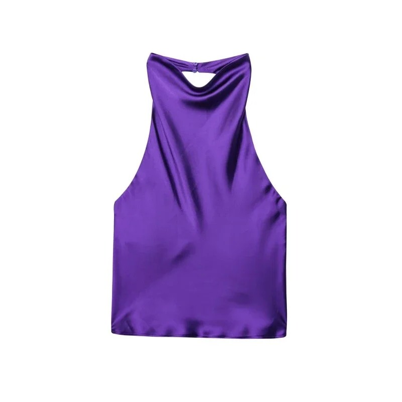 الحرير الساتان الملمس الرسن القمم أكمام زر سترة بلون الصيف أنيقة امرأة قبالة الكتف مثير أزياء LadyTops