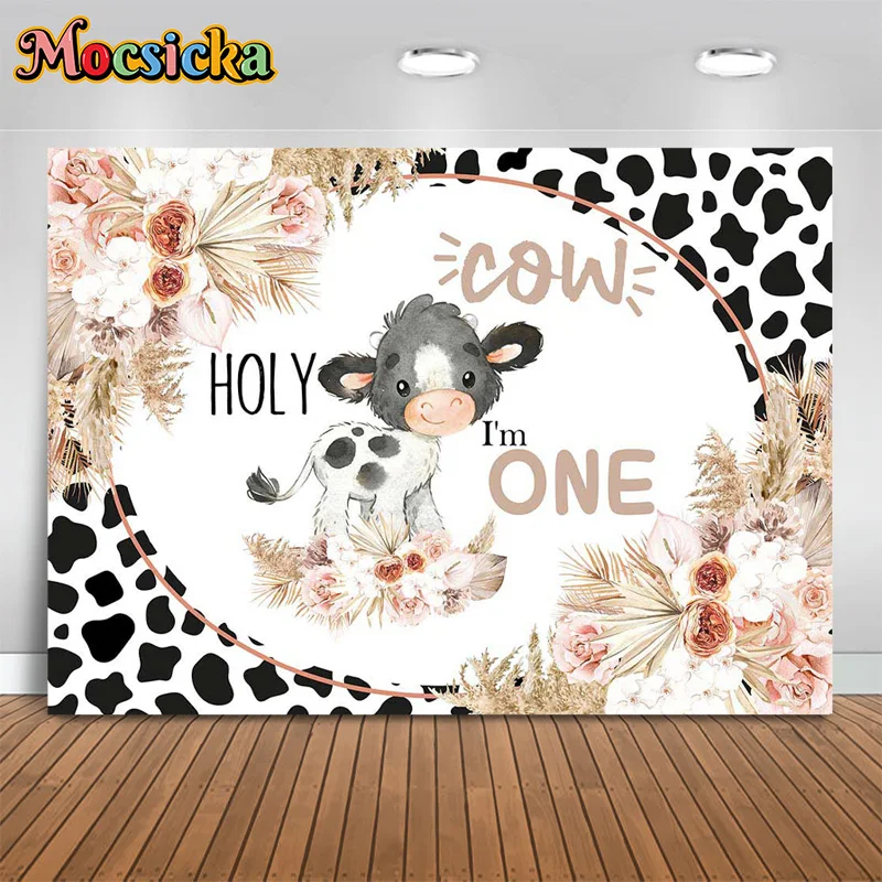 Mocsicka ฉากหลังถ่ายภาพเด็กผู้ชายสุขสันต์วันเกิดตกแต่งด้วยดอกไม้พื้นหลังลายดอกไม้สำหรับงานปาร์ตี้เค้กแบนเนอร์รูปภาพชนสำหรับเด็ก