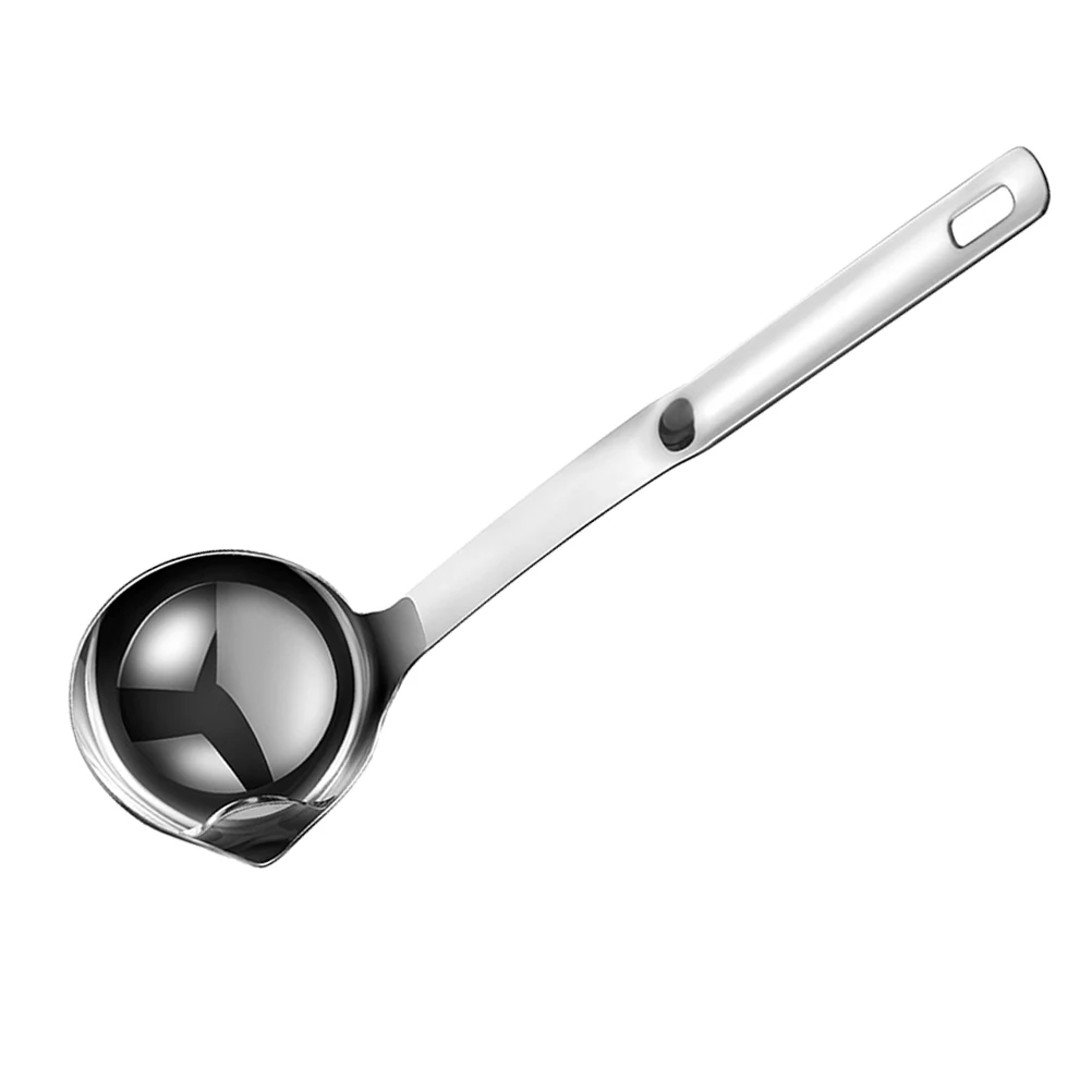 

304 Stainless Steel Oil Filter Spoon Long Handle Soup Ladle Hotpot Scoop Drainage Hole For Kitchen Grease Separation