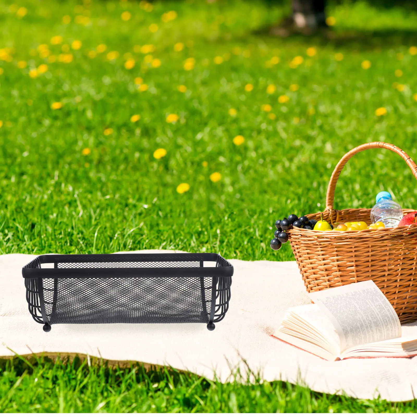 

Household Desktop Fruit Holder Multi-Function Iron Storage Basket Large Capacity Snack Food Serving Container Wear-Resistant