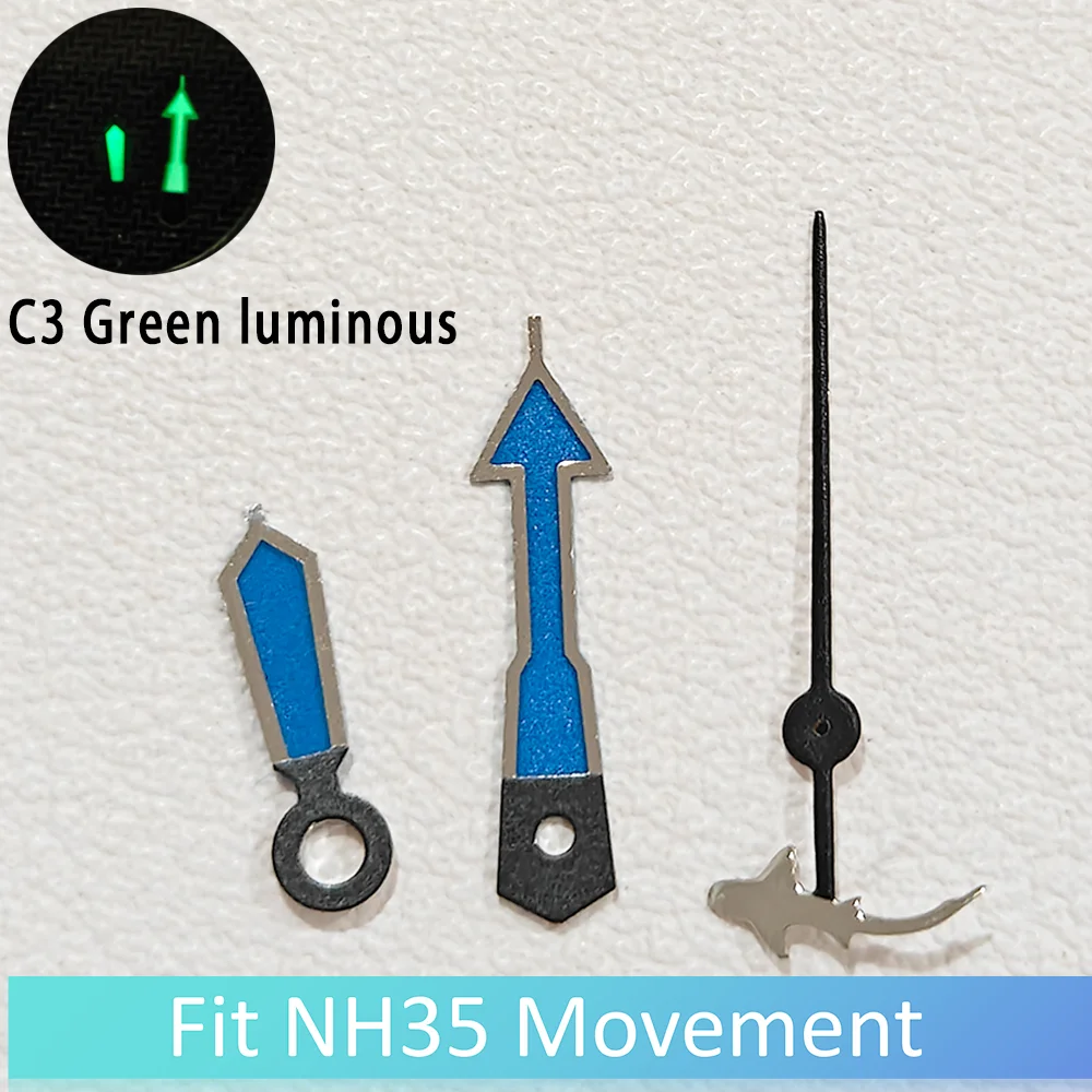 Accesorio de reloj NH35 Shark de segunda mano, adecuado para NH35 NH36 NH38 NH70 NH72, piezas de relojes de movimiento, accesorios de puntero/aguja