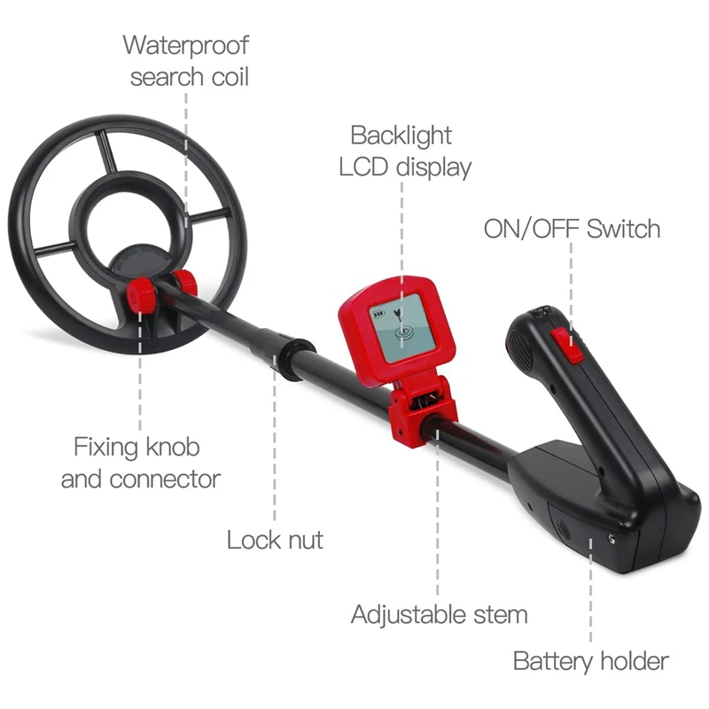 

Professional Metal Detector MD-1014 Metal Detector 7.5 Inch Detection Pan LCD Treasure Hunter Metal Detector High Sensitivity