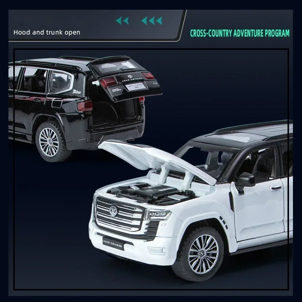 1:32 LAND CRUISER LC300 Legering Diecasts & Toy Voertuigen Metalen Speelgoed Auto Model Geluid en licht Trek Collectie Kinderen speelgoed
