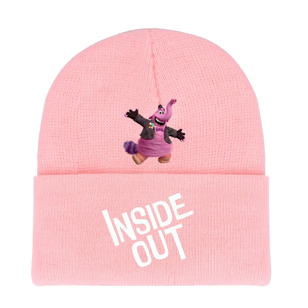 Disney Inside Out 2 Cartoon Knitted Hat Beanies Anger Joy Disgust Sadness Light-colored Simple Warm Knitted Hat for Men Women