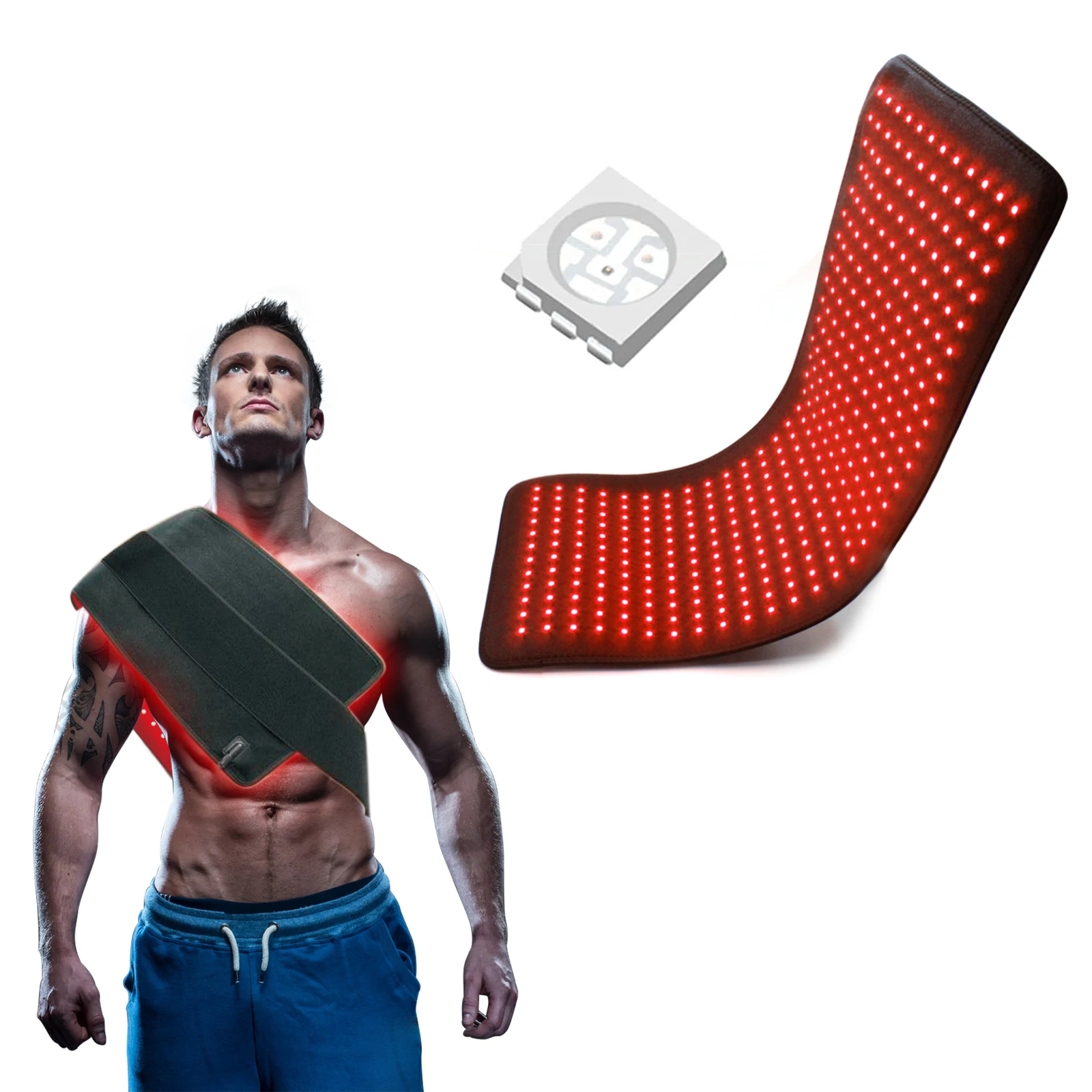 Pain Relief Pulse Belly Wrap Led Red Light Therapy Wrap Belt Near Infrared Redlight Therapy Mat