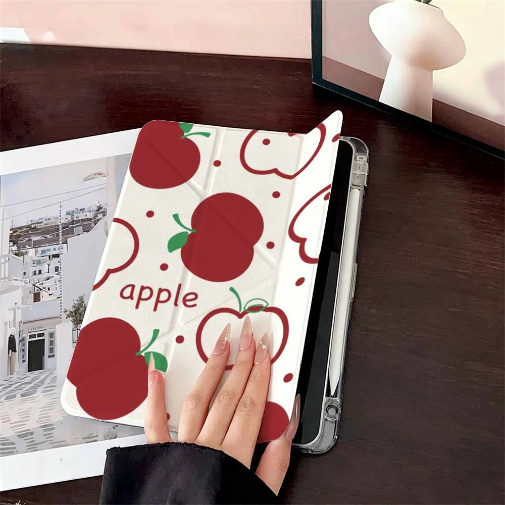 Red Apple For Samsung Galaxy Tab A8 A9 A11 S6 S7 S8 S9 S10 FE Plus Lite Protective With Pen Slot Tablet Case