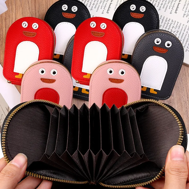 Cartoon Penguin Zero Wallet Zipper Folding Storage Coin Purse Bags Clip Men Women ID Holders Fashion Gifts Colors Pocketbook