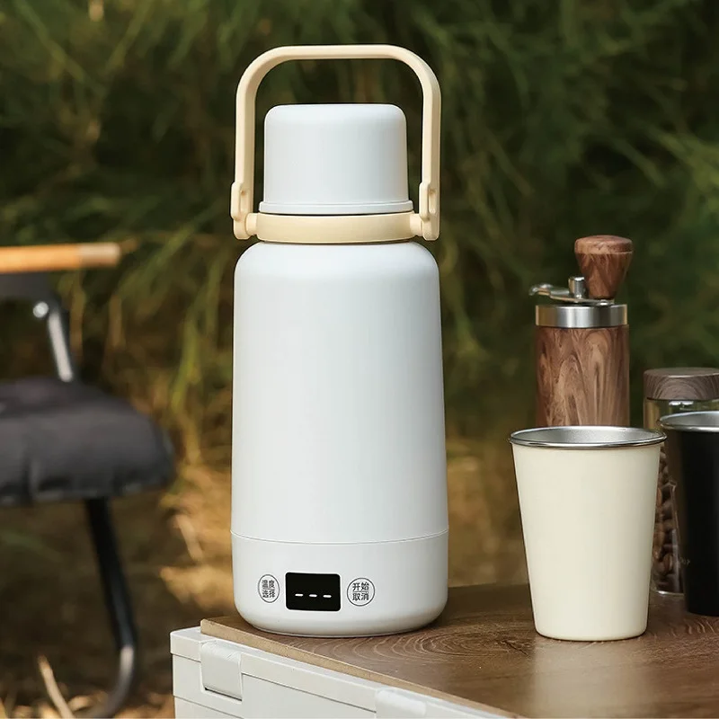 

1000ml Travel Electric Water Bottle 304 Stainless Steel Outdoor 24H Keep Warm Kettle Hot Water Cup Portable Electric Kettle 220V