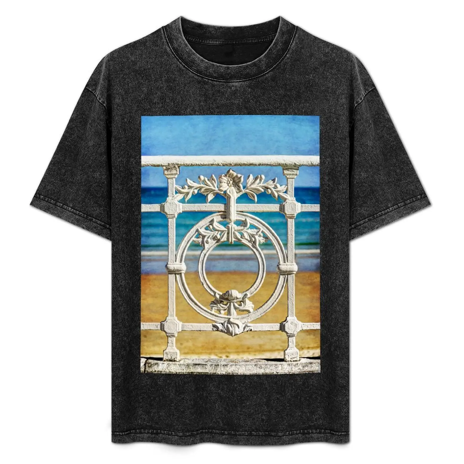 

Concha Bay Railing in San Sebastian T-Shirt aesthetic clothes shirts graphic tees anime mens graphic t-shirts anime