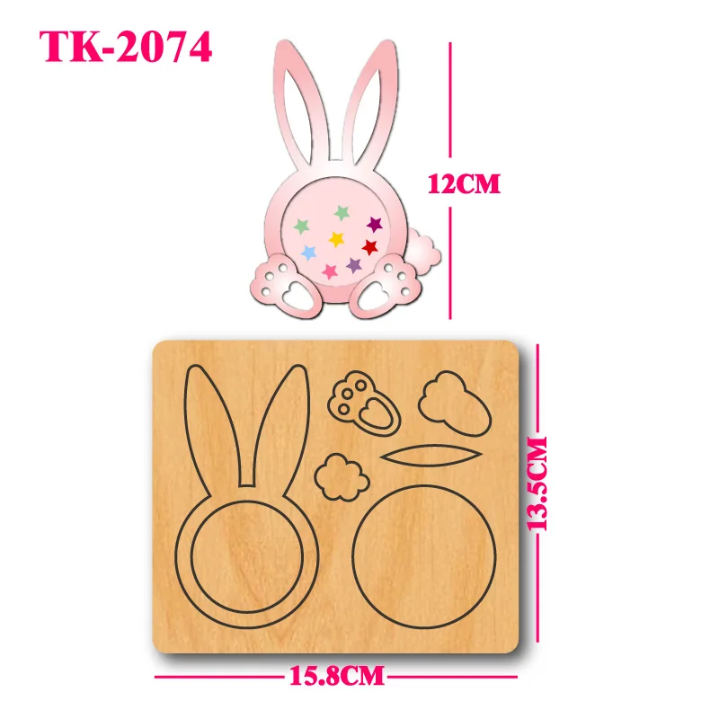 

Милая деревянная форма для вырезания в виде маленького кролика, для творчества своими руками, скрапбукинга, тиснения, шаблон для вырезания, инструмент для рукоделия