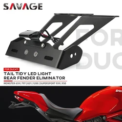 Kentekenplaathouder Spatbordeliminator Voor Ducati Monster 797 659 821 1200/R/S Supersport 939 950 Motorfiets Staart Netjes Led Licht