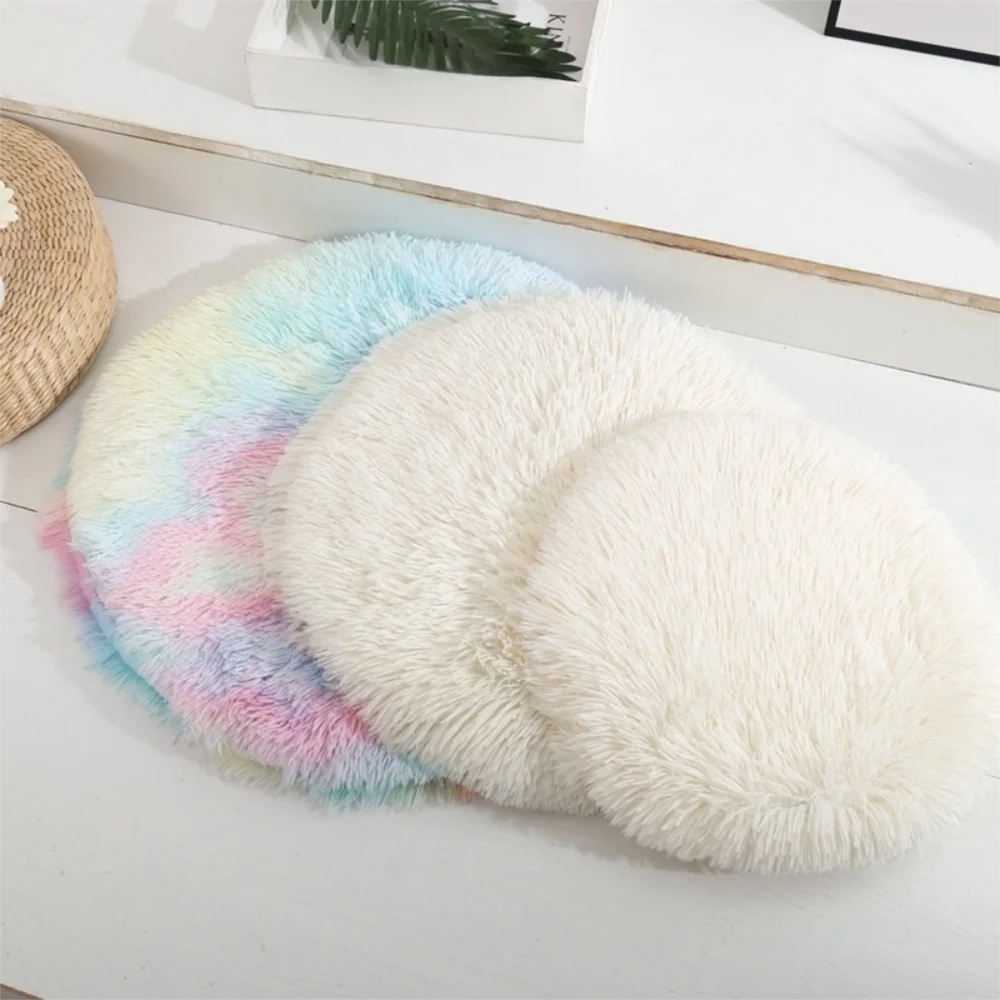 Neue Langlebige Hochwertige Kreative Weiche Fleece-Katzenmatte Runde Form Einfarbiges Hundebett Komfortables Haustierkissen für Alle Jahreszeiten