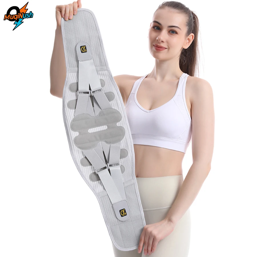 

MuqiNush Lower Back Brace Support Belt With Lumbar Pad- Relief Breathable from Pain, Sciatica, Herniated Disc for Men Women