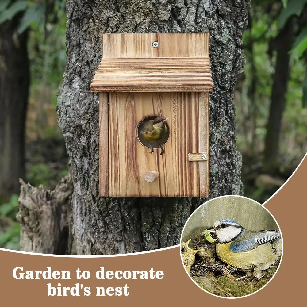 

Wooden Bird House Outdoor Weatherproof Parrot Bird Paint Storage Decorative Nest Birdhouse DIY Hanging Box Sleeping Breedin Y4O6