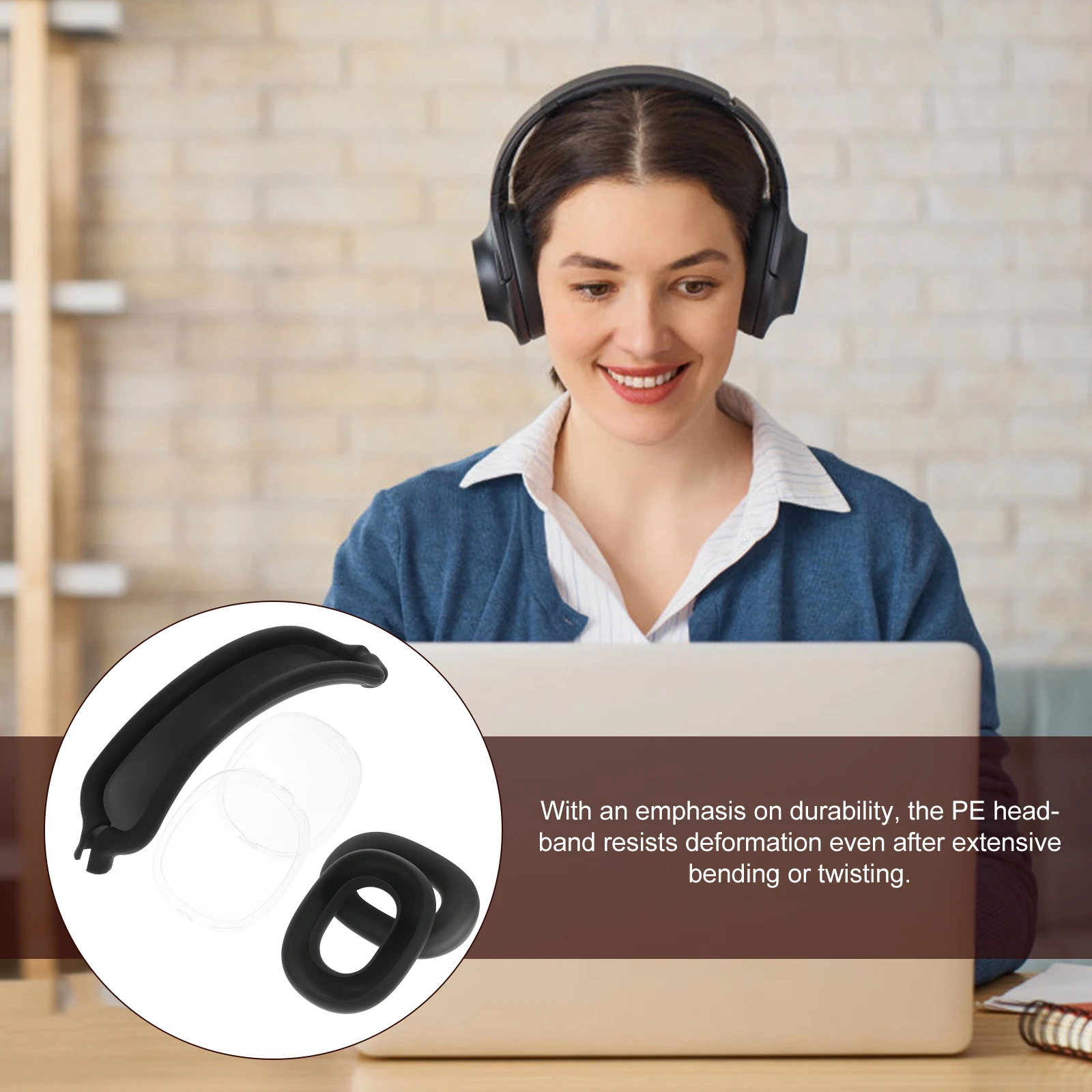 

1 Set Headphone Ear Cushion Cover Replacement For Universal Silicone Comfort Fit Slipproof Headband Band