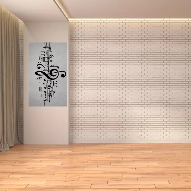 Elegant Black Musical Notes Wall Sticker - Removable Vinyl Decal for Living Room, Studio, Bedroom, Dance Art Gift Poster, 22.83x