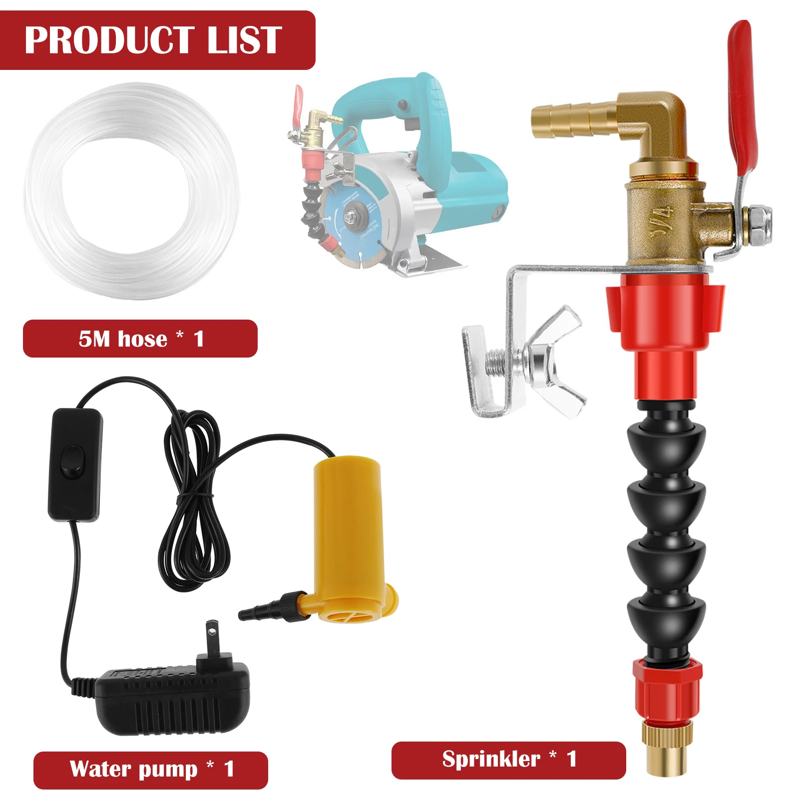 Boquilla de sistema para nebulización de refrigerante, eliminador de polvo a prueba de polvo, rociador de agua para máquina cortadora de azulejos y ladrillos de mármol, cortador amoladora angular