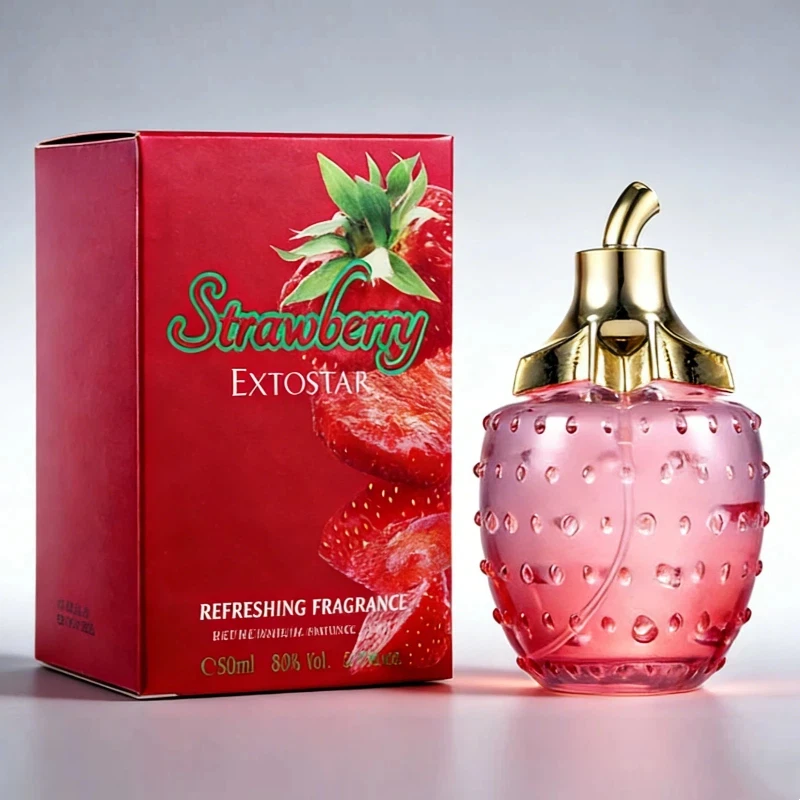 Perfume de Fresa para Mujer, Aroma Fresco a Limón, Rosa, Jazmín, Cedro y Ámbar, Dulce y Encantador, Eau de Toilette, Fragancia Ideal para Citas