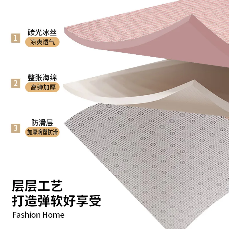 New Summer Ice Silk Cool Feeling Antibacterial Large Area Rug Multifunctional Thickened Crawling Mat for Living Room Home Use