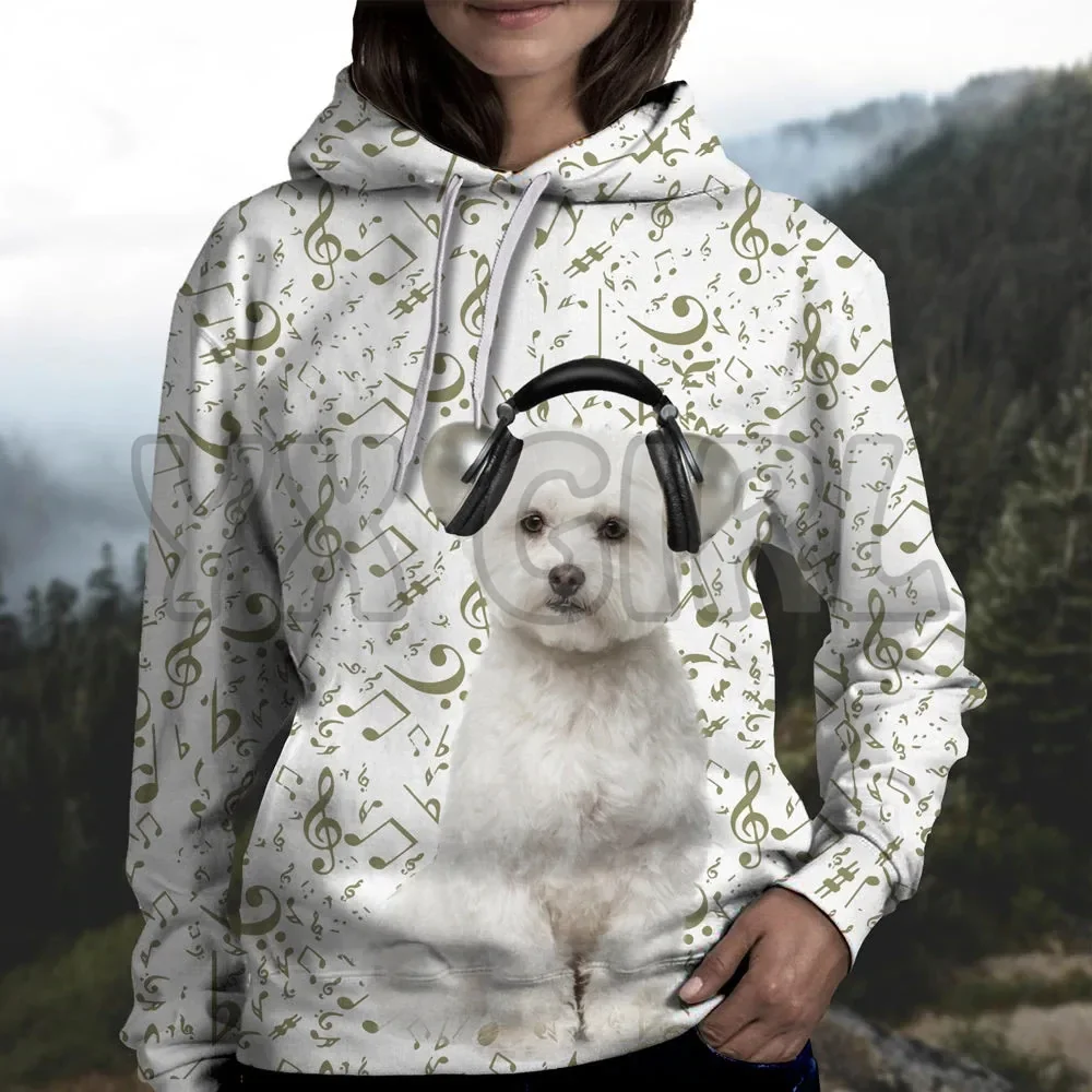 Great Music With Miniature Schnauzer 3D Printed Hoodies  Unisex Pullovers Funny Dog Hoodie Casual Street Tracksuit