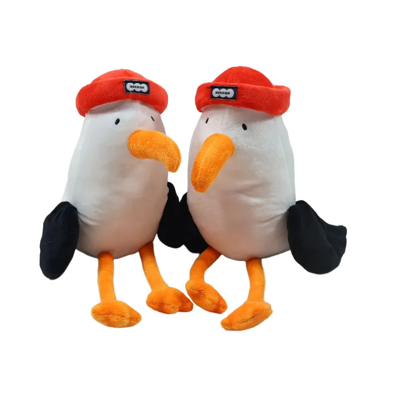 

38 см мультяшная красная шляпа птица плюшевая игрушка очаровательная арктическая животное мягкая плюшевая игрушка супер мягкая в русском стиле полярная птица подарок для детей подростков