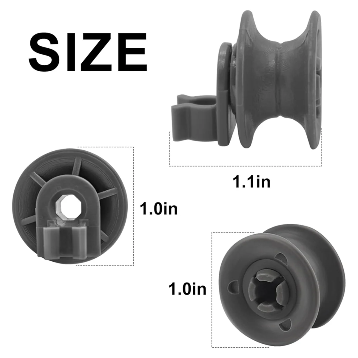 12 Pak Wheels atas rak piring roda rol untuk LG mesin pencuci piring pengganti untuk LG mesin cuci piring Ldf6920st Ldf6920bb