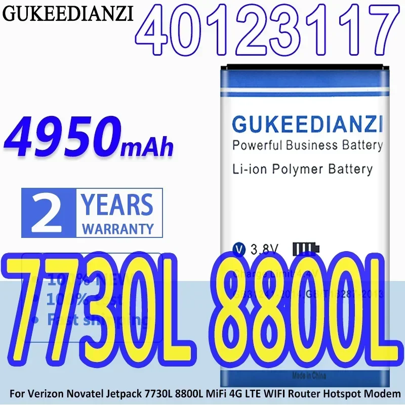 GUKEEDIANZI Battery 40123117 4950mAh For Verizon Novatel Jetpack 7730L 8800L MiFi 4G LTE WIFI Router Hotspot Modem