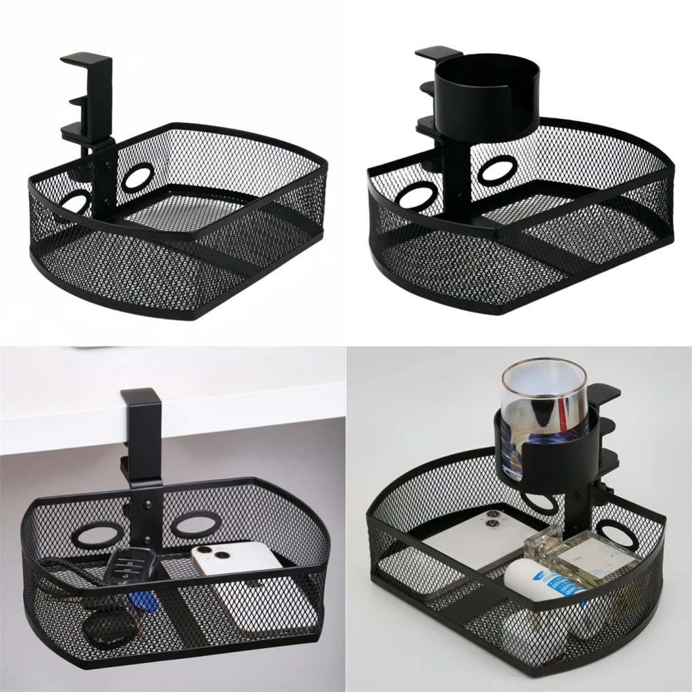 Organizer Holder Under Desk Organizer Cup Holder Table Management Rotating Tray For Home / Offices 25 X 17 X 8cm