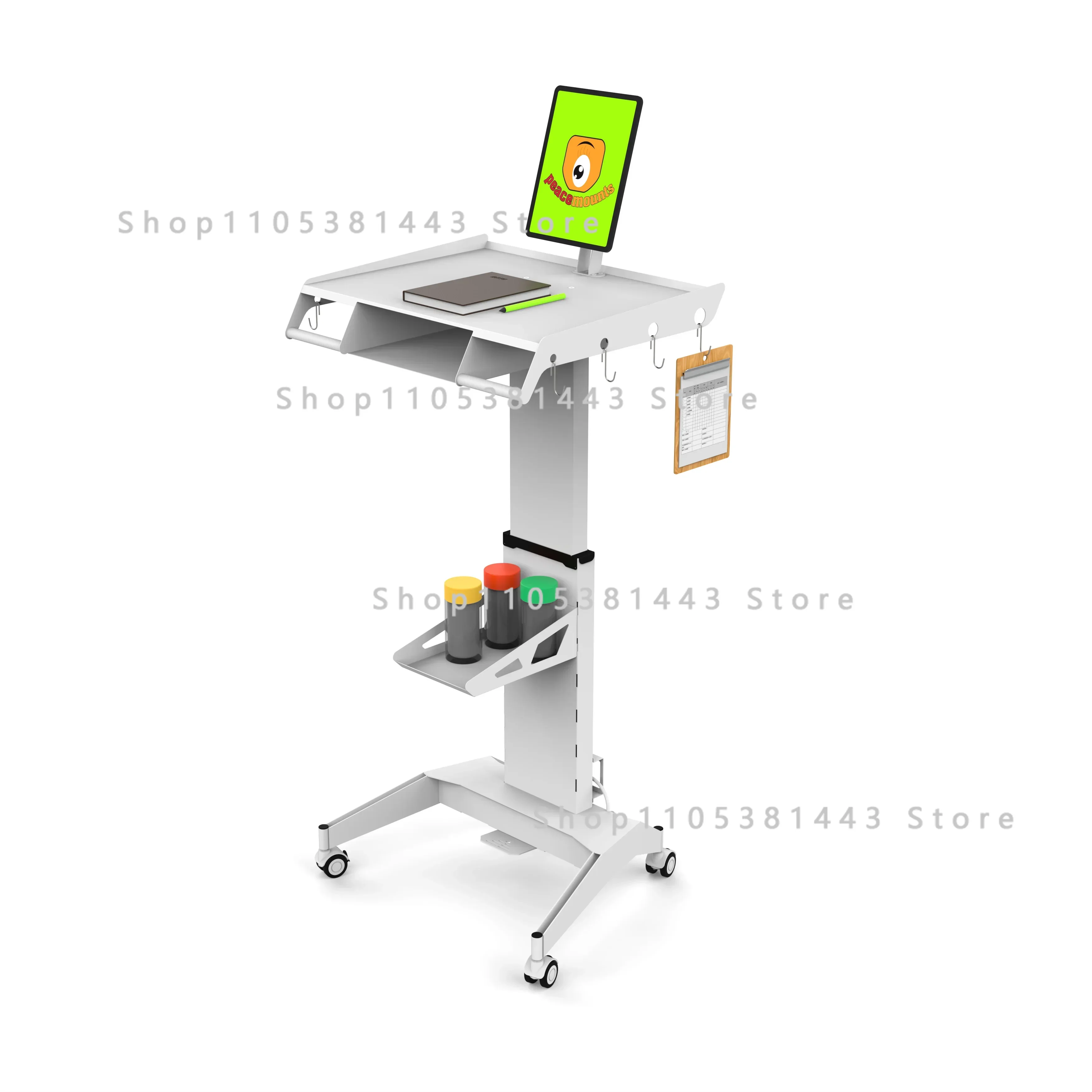 Factory Best-SellerHospital Medical Device Gas Spring Height Adjustable Laptop Workstation Medical Trolly