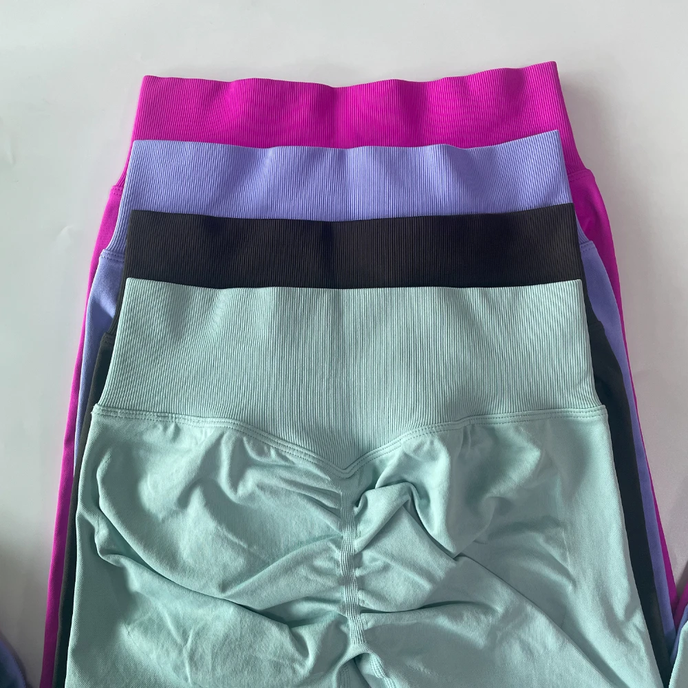 Pericic 2-teiliges Set Damen Racer Sport-BH High Waist Scrunch Bum Seam Yoga Leggings Sportanzug Fitnesskleidung Outfit Yoga-Set – Detail 17