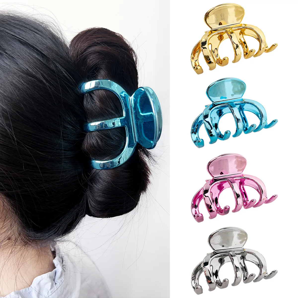 Modern girl grab clip large back head hair clip retro fashion hair clip shark clip hair volume multi hair grab hair accessories