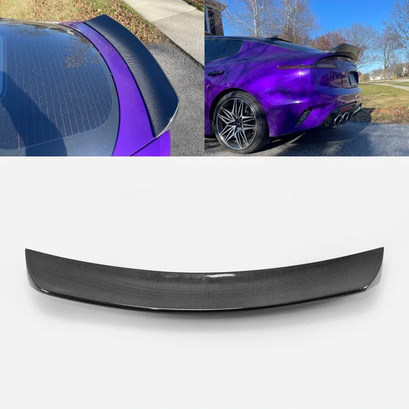 For Kia Stinger EPA Style Carbon Fiber Rear Spoiler Stinger Glossy Carbon Trunk Wing Kit Bootlid Lip Drift Tuning Trim BodyKits