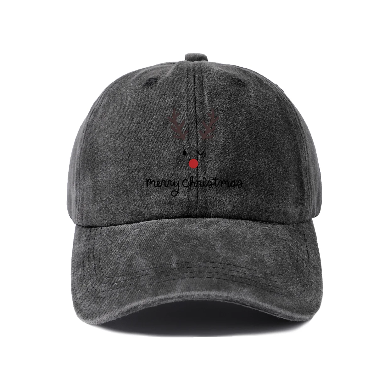 Retro Typography Graphic Baseball Cap, Vintage Washed Adjustable Unisex Dad Hat, Streetwear Gift