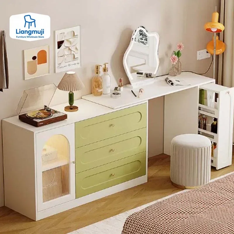 

Минимальный комод для спальни, ящики зеленого дизайна, современный деревянный туалетный столик, зеркало для макияжа, женская мебель для салона Comoda Para Quarto