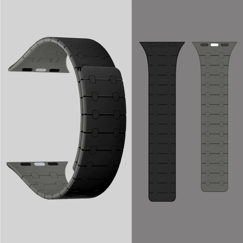Magnetic Silicone Strap for Apple watch Bands Ultra 3 2 40mm 44mm 46mm 45mm 49mm 42mm 41mm correa Bracelet iWatch 11 10 SE 9 8 7