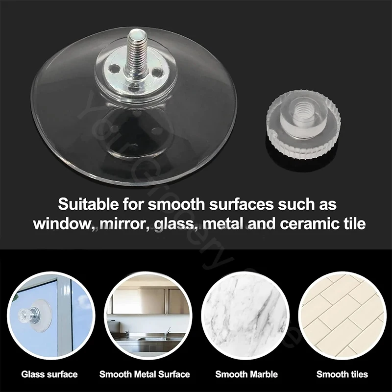 5/10/20/30/50/100Pcs Suction Cup Hook with Screw Nut 41/53/58mm Transparent Suction Cup Pad Powerful Adhesive Suction Cup Holder