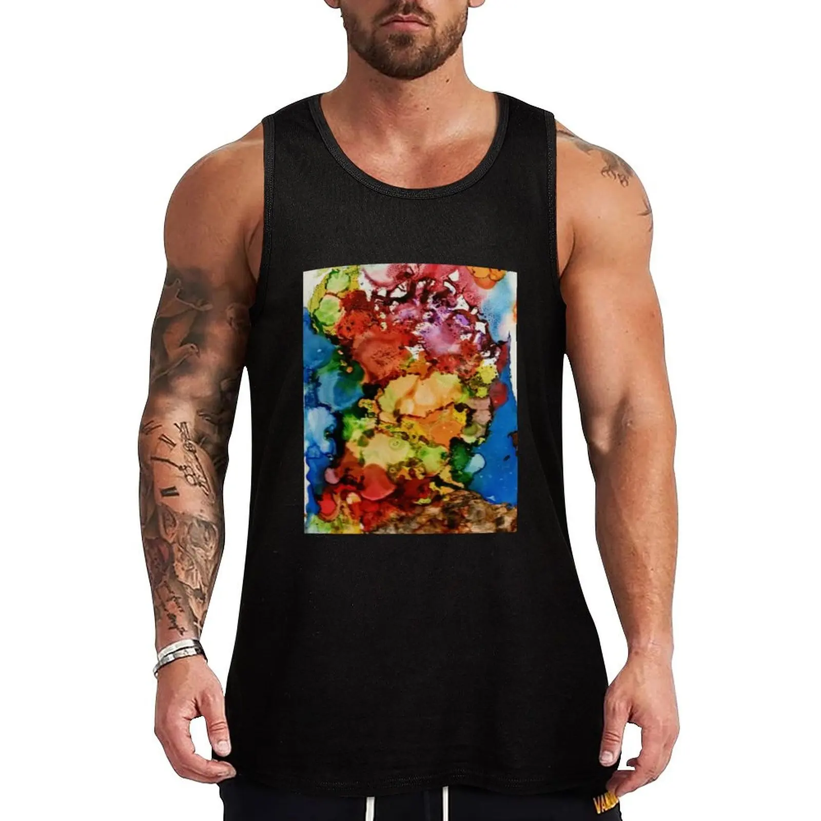 

lava island Tank Top Men's summer t-shirt man vest tops