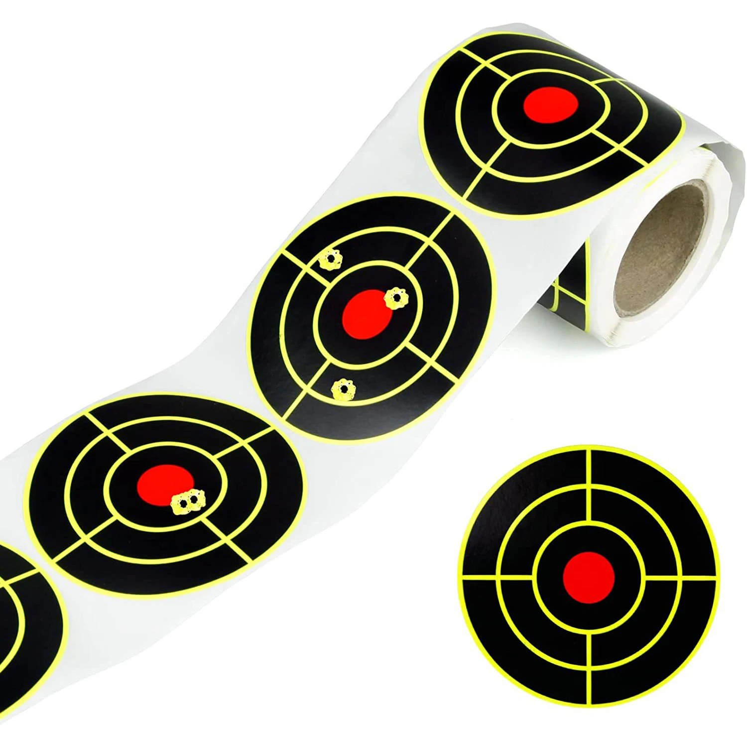 Shooting Targets Stickers 100/200 Pcs Self Adhesive Splatter Targets Fluorescent Yellow Impact Paper for Shooting Training