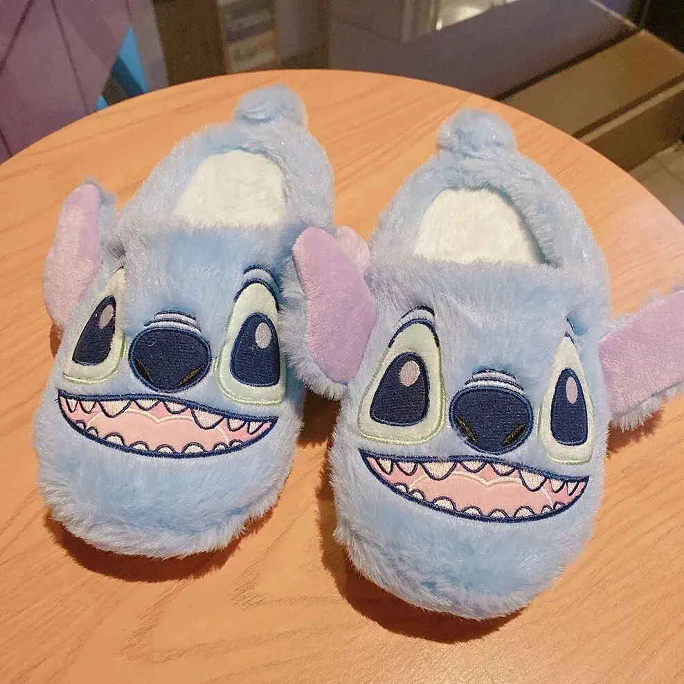 

real photos Stitch High Quality 2024 New Star Baby Stitchan Cotton Slippers Cute Home Indoor Women Men Girl Couple Warm Slippers