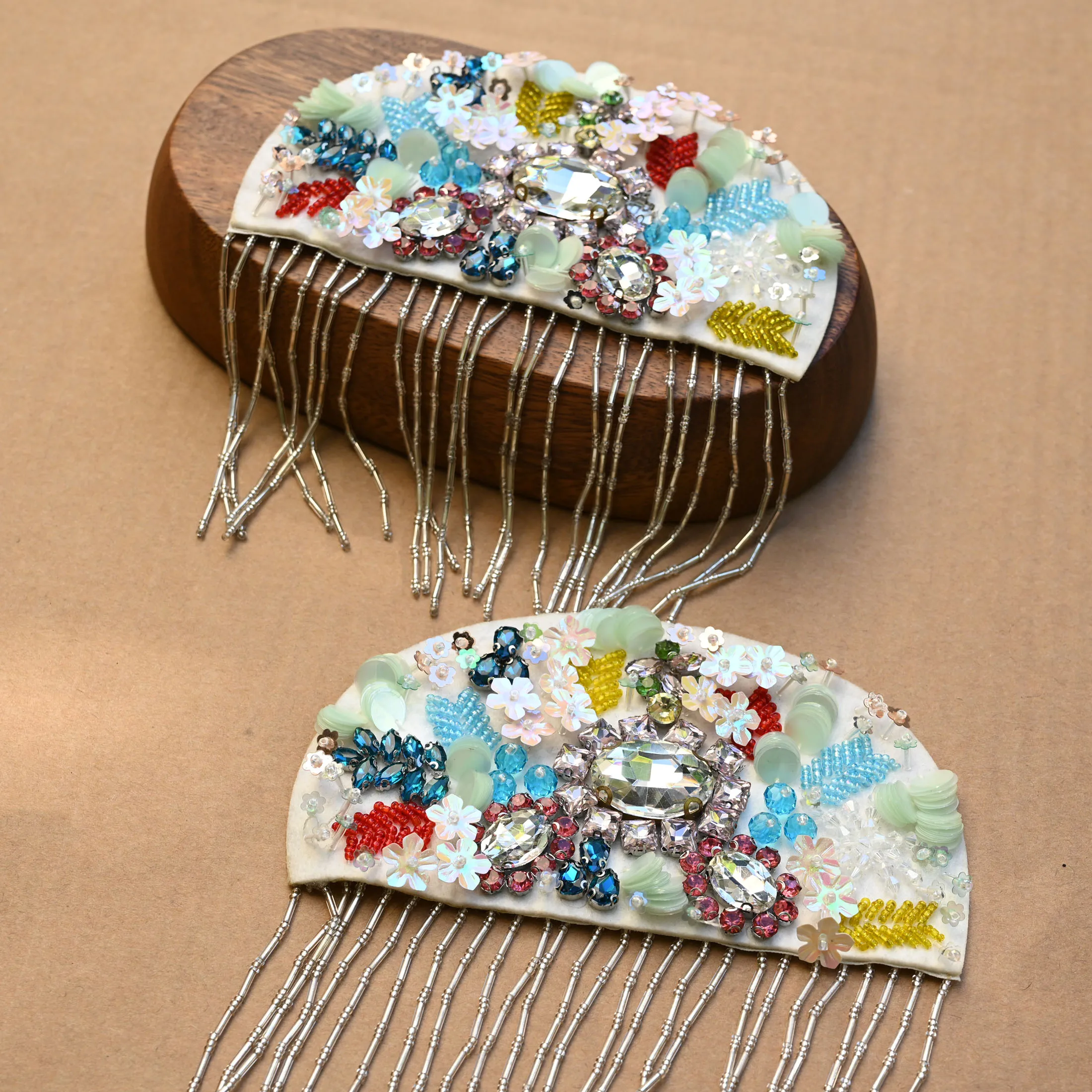 التخليص 2 قطعة/مجموعة مطرز حجر الراين شرابة بقع للملابس DIY خياطة الترتر شارة مطرزة يزين parche حبل #4