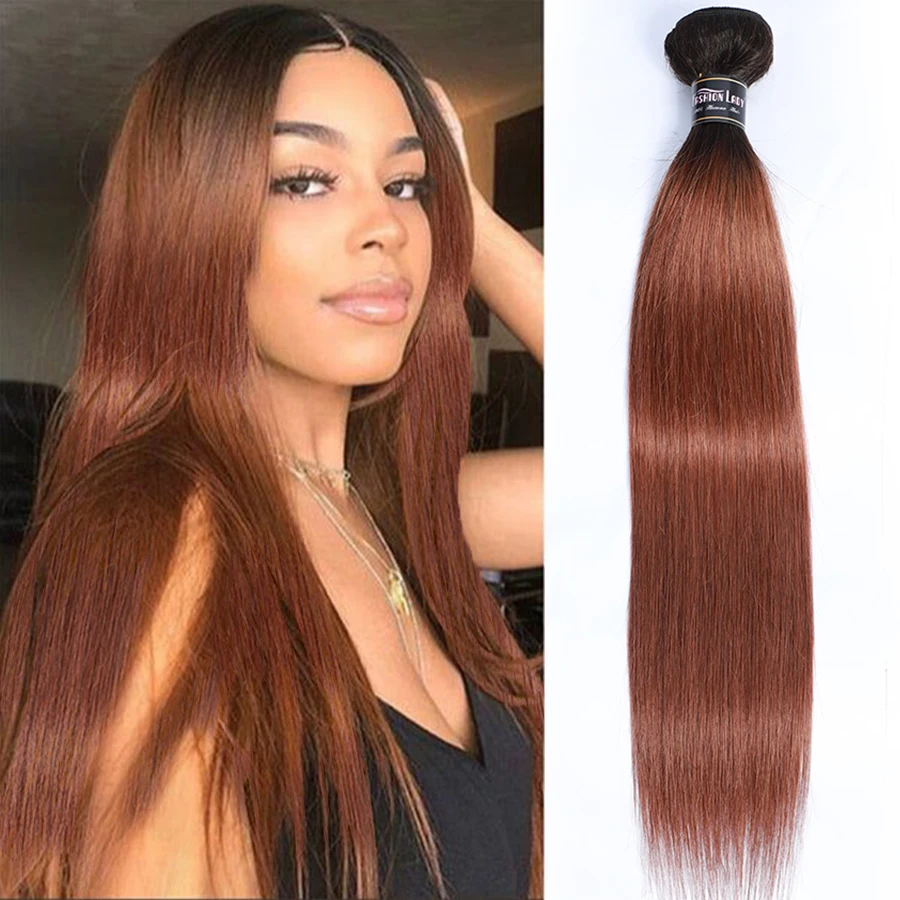 

Brown Ombre Bundles Human Hair T1b 30 Straight Human Hair Bundles Brazilian Hair Weave Non-Remy Hair Extensions 1 Piece