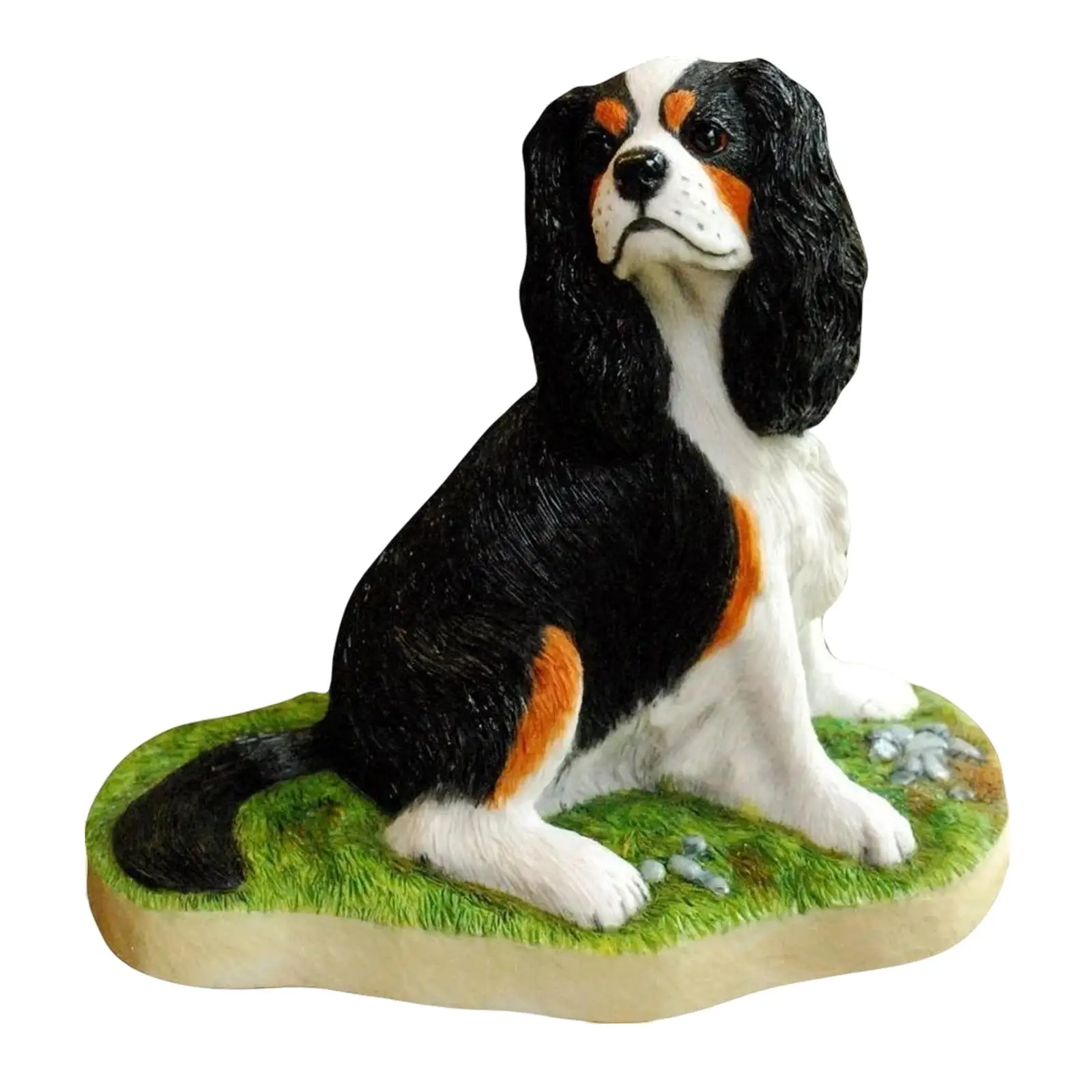 Adorable Cavalier King Charles Spaniel Dog Statue Figurine for Park Patio