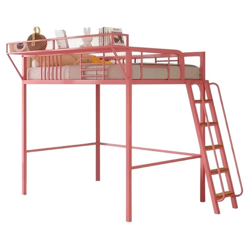 Wrought iron hammock space-saving elevated bed, small apartment loft bed sheet upper floor apartment suspended bed empty bed