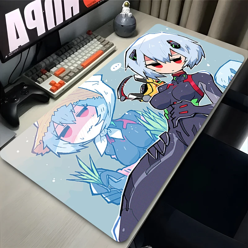 Mousepad XXL Large Kawaii Anime Girl Ayanami Rei Mouse Pads Pc Accessories Gaming Mouse Mat E-Evangelions Keyboard Desk Mat view 4