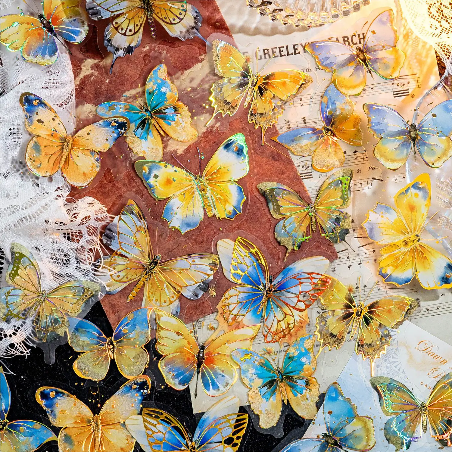 

20 шт./1 лот каваи канцелярские наклейки бабочка цветов мусорный журнал декоративный скрапбукинг DIY ремесленная наклейка