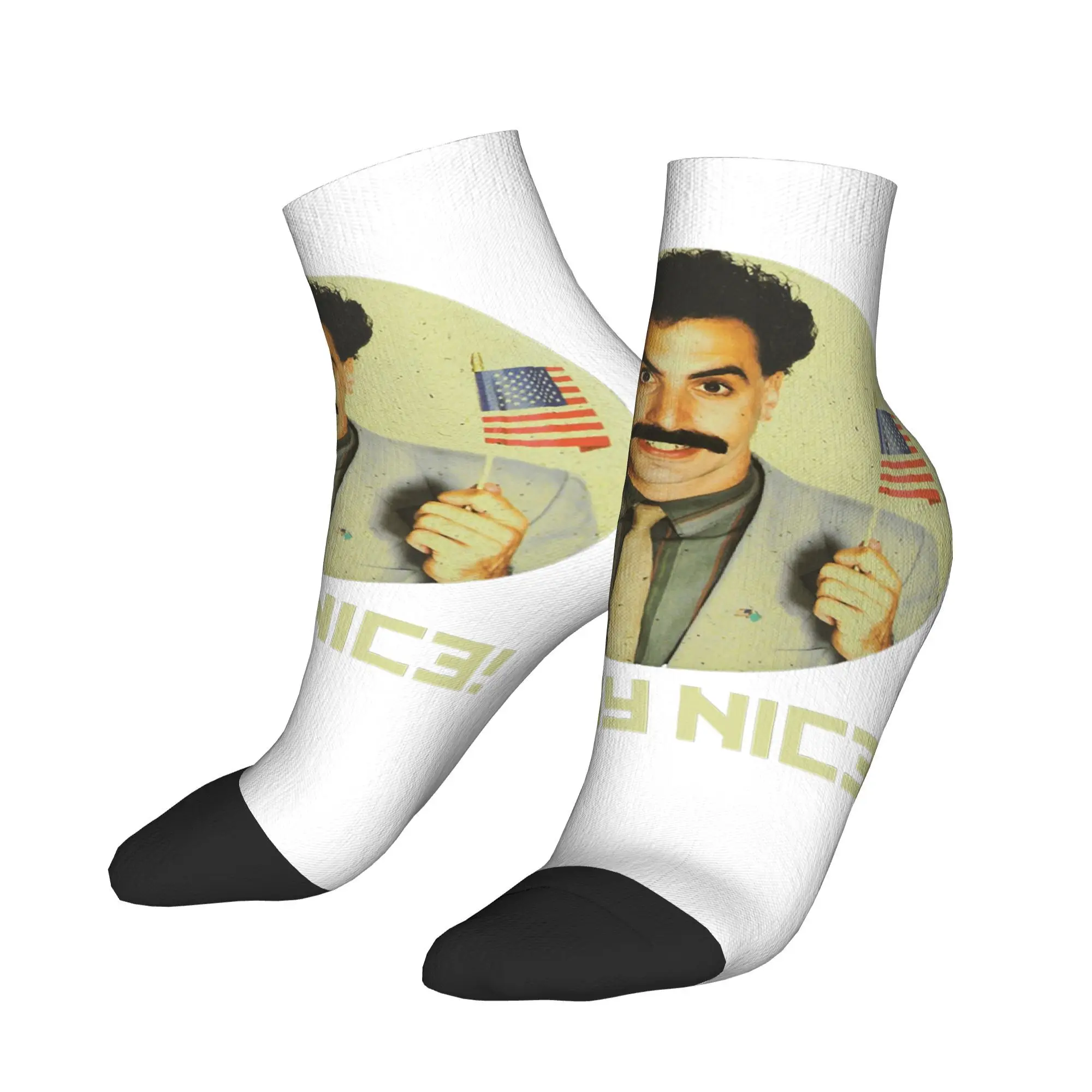

Funny Men Borat Very Nice! Classic Fan Socks Harajuku Stockings All Season Socks Accessories for Man's Woman's Birthday Present