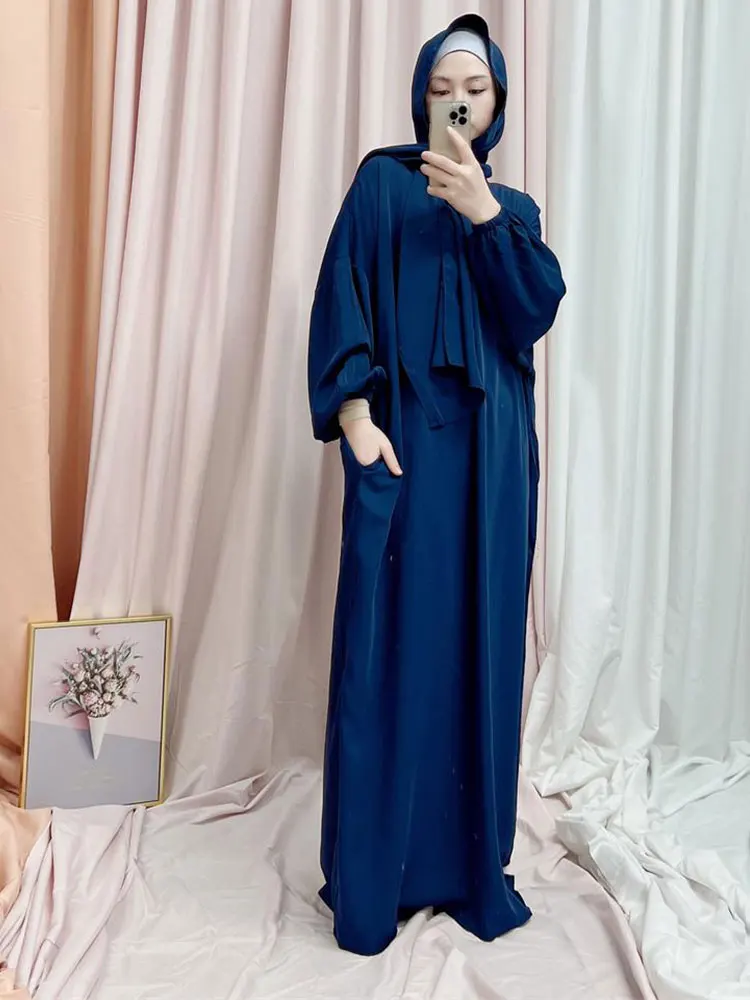 Modesto musulmán mujeres Hijab Abayas oración largo Maxi vestido turco Djellaba Khimar Dubai Islam árabe Eid Ramadán mujer bata Jalabiya